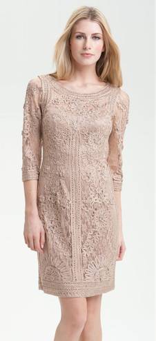 Sue Wong  Blush Pink Lace Bodycon Cocktail Dress Size 8