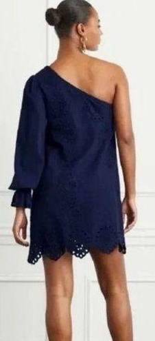 Hill House  Navy The  Mila Dress Eyelet One shoulder Dress Large