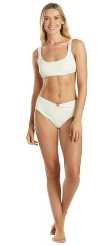 Quint Soul NWT  Malibu High Rise Ivory/White Ribbed Bikini Set - S/M