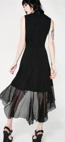 Tripp NYC  Y2K Black Grommet Punk Goth Fish Net Grunge Hem Dress Size S