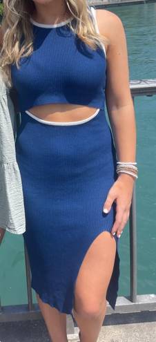Navy Cutout Dress Blue