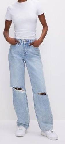 Good American NWT  Good '90s Ripped High Waist Relaxed Jeans GNIC999T Blue953 6