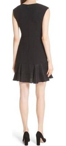 Rebecca Taylor  Black Terri Dress Ruffle Hem NEW