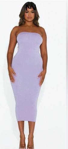 Naked Wardrobe Size 3X The NW Tube Dress Iris Purple Strapless Crepe Bodycon NEW