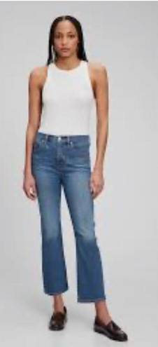 Gap Kick Fit High Waisted Crop Flare White Jeans 