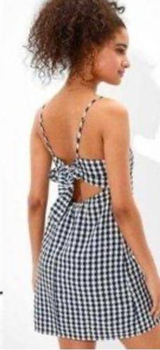 American Eagle  Black Checkered Seersucker Mini Dress