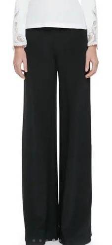 Carolina Herrera  Triple Pleated Silk Wide Leg Pants Black