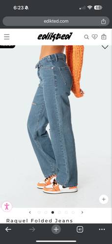 Edikted Low-Rise Fold Over Jeans 