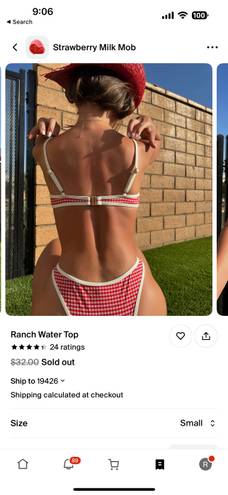 strawberry milk mob ranch water bikini Size M