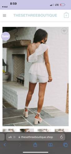These Three Boutique White Ruffle These Three Romper 