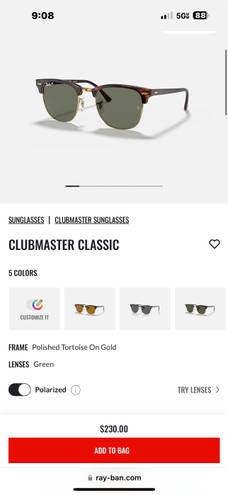 Ray-Ban Raybans ClubMaster RB3016 Polarized