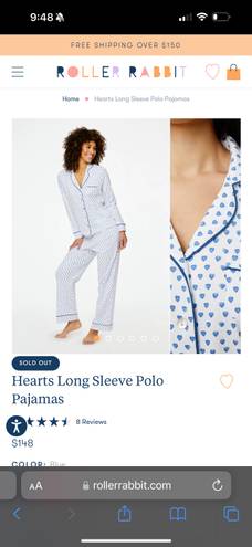 Roller Rabbit Blue Heart Pajamas