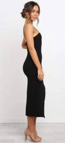 Petal and Pup  Zahra Black Midi Side Slit Dress 6