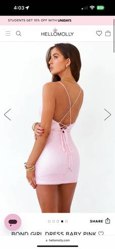 Hello Molly Pink Sparkly Mini Dress