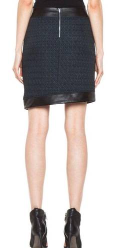 Helmut Lang Angled Peak Jacquard Leather Skirt size extra small XS