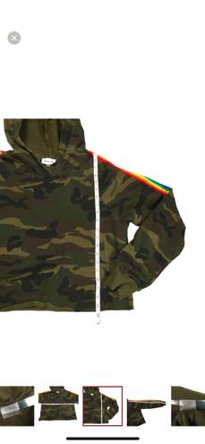 Sugar and L!ps Crop Camo Rainbow Sleeve Hoodie