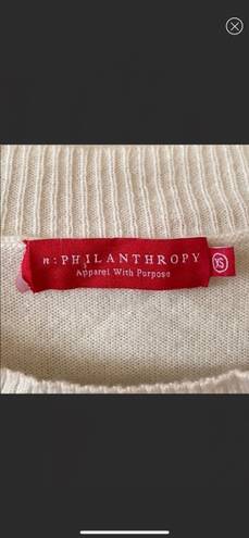 n:philanthropy n.philanthropy Cream Wool Cashmere Blend Lace Up Sweater