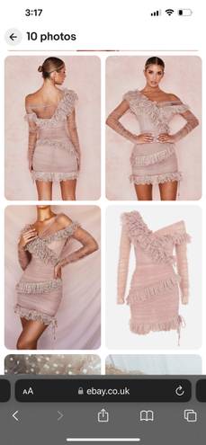 House Of CB Sorrel Blush Lace Frill Mini Dress