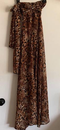 LIONESS NWT Princess Polly/ Nasty gal leopard animal print chiffon High Waisted maxi skirt