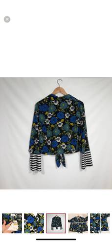 Lost + Wander Pisces Floral Front Tie Blouse Small