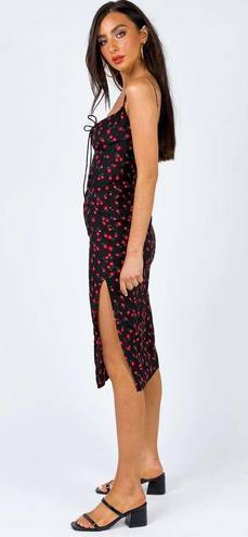 Princess Polly NODA MIDI DRESS BLACK/RED