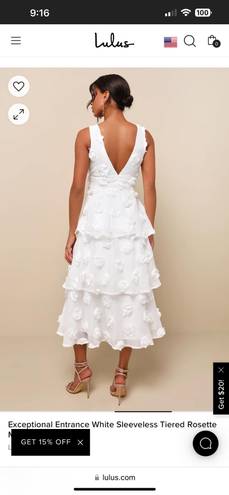 Lulus White 3D Floral Tiered Dress