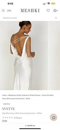 Meshki YVETTE Slip Maxi Dress With Asymmetrical Hem - White