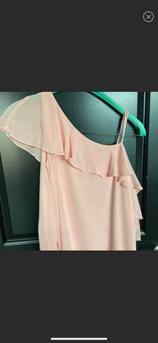 Mary & Mabel Pink One Shoulder Top In Size Small