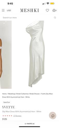 Meshki YVETTE Slip Maxi Dress With Asymmetrical Hem - White