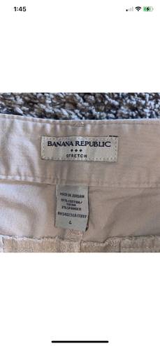 Banana Republic Shorts Womens 4 Khaki Beige Hampton Fit Flat Front Short Chino