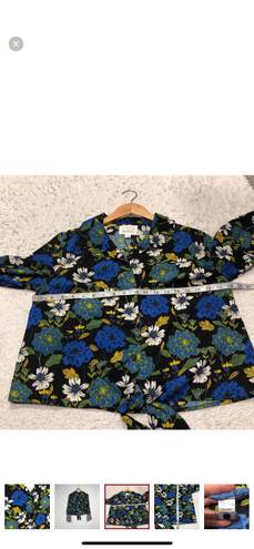 Lost + Wander Pisces Floral Front Tie Blouse Small