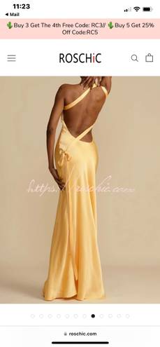 Yellow Satin Maxi Dress