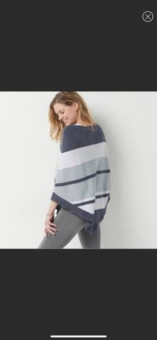 Barefoot Dreams Grey Striped Ocean Breeze Poncho