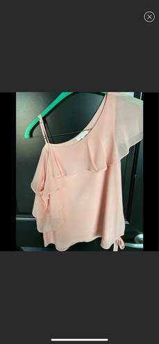 Mary & Mabel Pink One Shoulder Top In Size Small