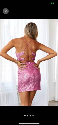 Hello Molly Pink Sequin Mini Dress