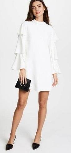 Alexis  Marianne Dress in Ivory ruffle tiered sleeve high neck medium m