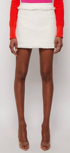 Proenza Schouler White Label fringed cotton-blend tweed mini skirt size 8 medium