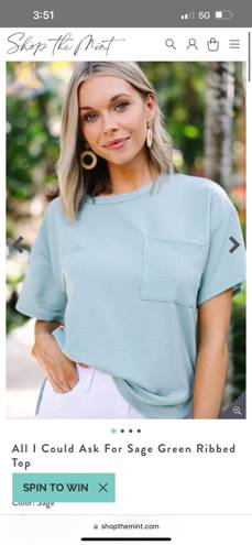 Shop The Mint All I Could Ask For Sage Green Ribbed Top from