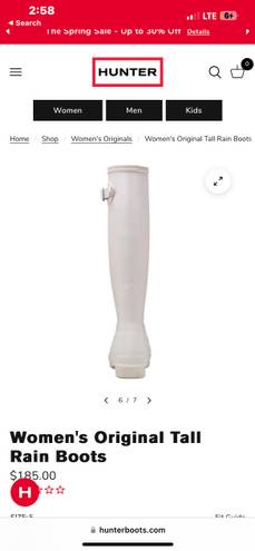 Hunter Tall White Boots