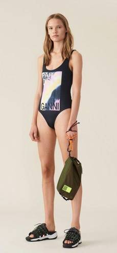  Paradise One-Piece Swimsuit in Black Tye-Dye Paradise Ganni 38 Medium