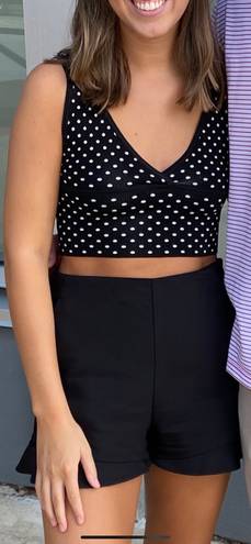 ZARA polka dot knit tank crop top