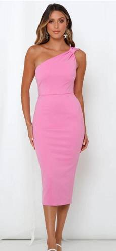 Hello Molly Pink One Shoulder Dress