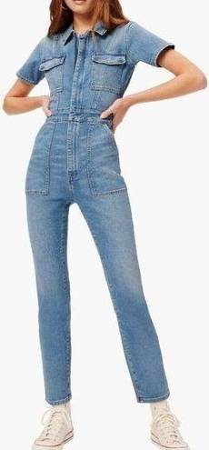 Good American Fit for Success  Women’s Sz 1 Blue Denim Cotton Jumpsuit NEW