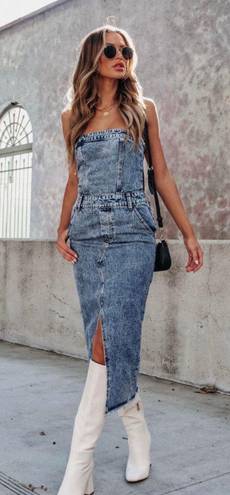 Lane 201  Denim Tube Midi Dress