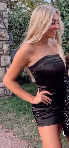 Sky to Moon Black Strapless Dress