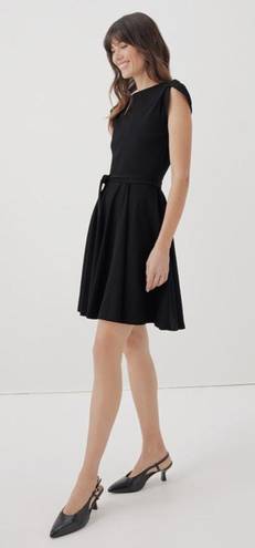 Petal Pact • Black Fit & Flare  Sleeve Dress