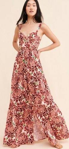 Agua Bendita  Cotton Blare Floral Maxi Dress S