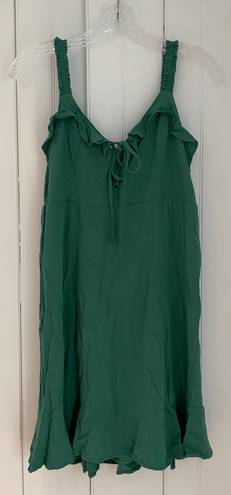 American Eagle Outfitters Green Ruffle Mini Dress