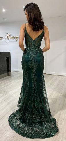 Jovani Emerald Green Sequin Corset Mermaid Prom Dress