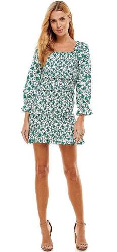 TCEC | Floral Smocked Mini Dress | S | Green | CD02369 | Sample Sale
